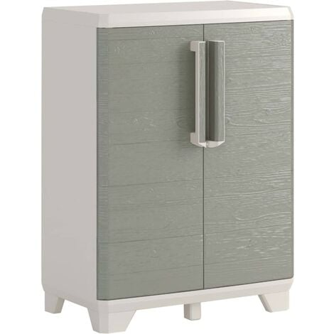 Keter Base Cabinet "Wood Grain" Cream and Taupe 68x39x97 cm
