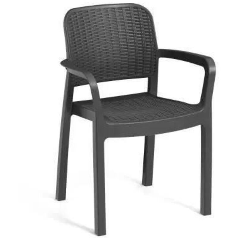 Les Tendances Keter Bella Set Aus 6 Stapelsesseln In Graphitgrau
