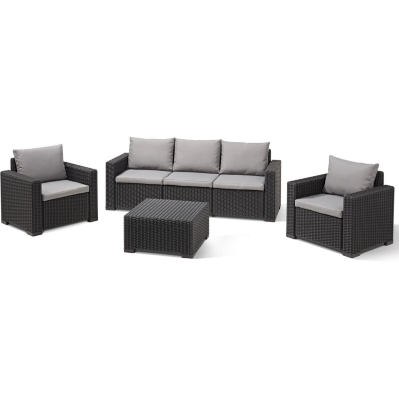 Keter California 5 Seater Outdoor Garden Furniture Lounge set- Graphite
