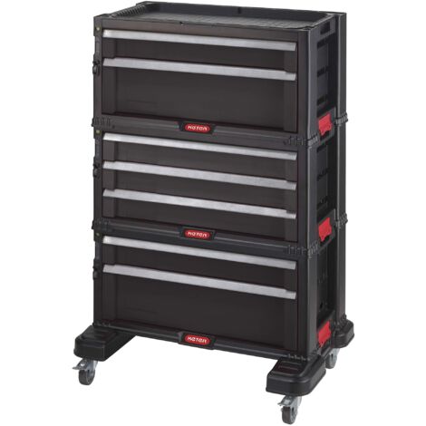 Keter Carrello porta attrezzi 7 cassetti nero robusto mobile