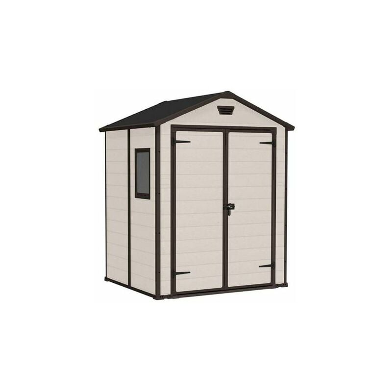 Keter - Casetta da Giardino Box Portattrezzi da esterno manor 6X5 dd in resina 185x152x226h beige