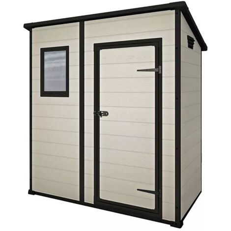 keter - casetta "manor pent 6x4" in resina colore beige - l.183.5xp.111xh.200.5