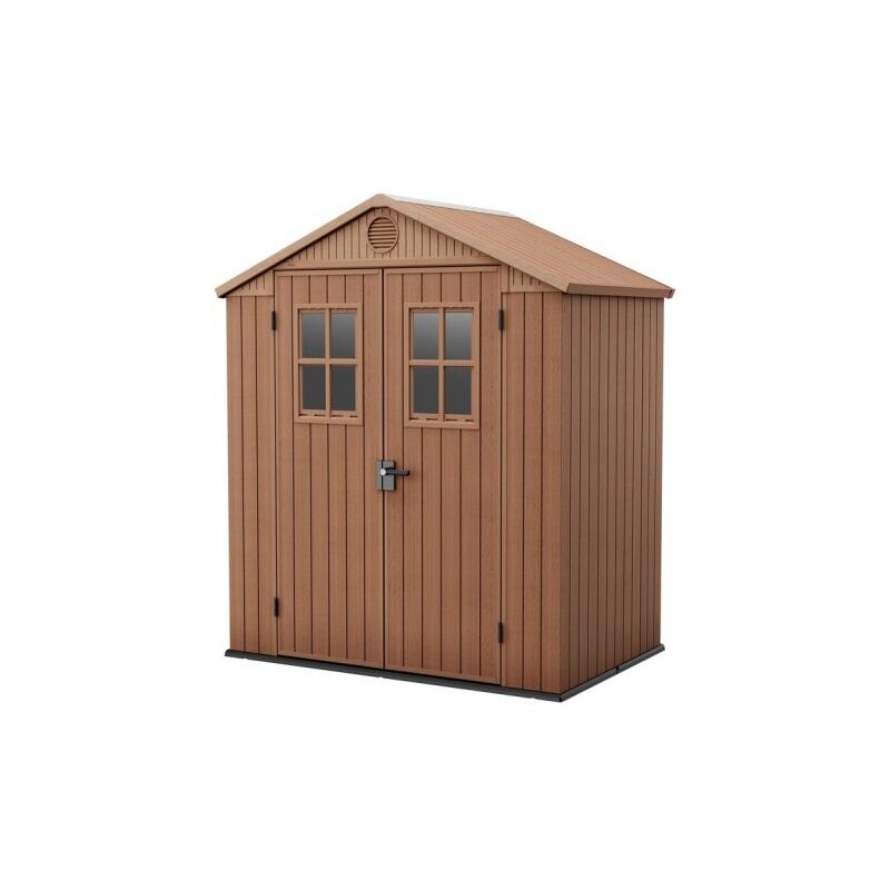 Keter - Abri de jardin en résine darwin 6x4 Bois avec fenêtres avant