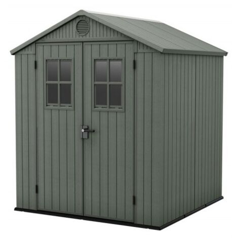 Keter Casetta da Giardino in Resina DARWIN 6x6 Green con Finestre Frontali