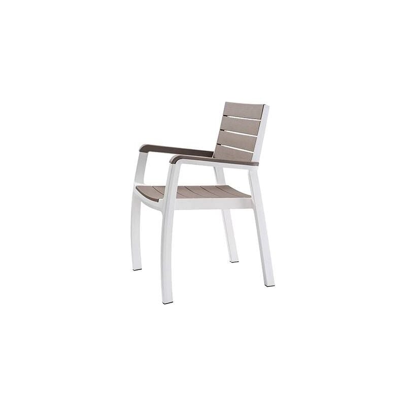 Chaise d'extérieur avec accoudoirs Blanc Cappuccino harmony 59x60x h86 cm
