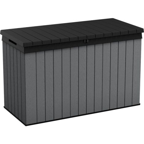 Keter Darwin Aufbewahrungsbox - 142.5x65.5x89.52cm - 670 Liter Fassungsvermögen - Kunststoff - Grau - Sitzfläche für 2 Personen (max. 220kg)