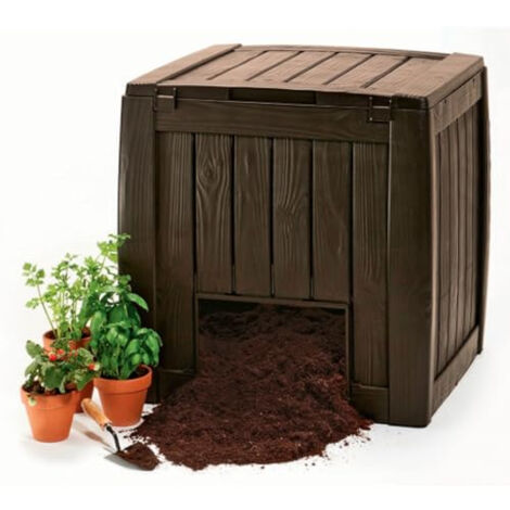 KETER DECO 340L OUTDOOR COMPOSTEUR AVEC SOCLE BROWN GARDEN 231600