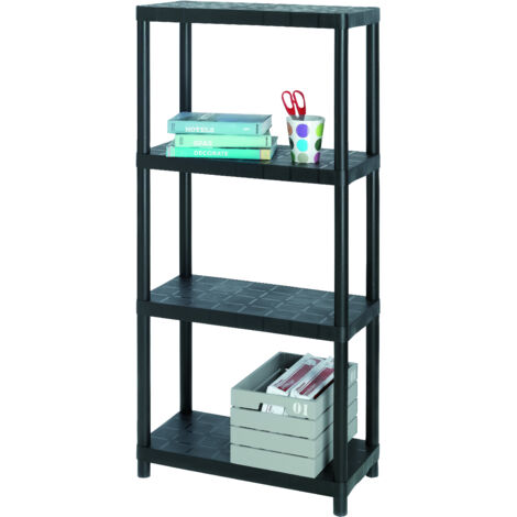 KETER Estantería SIGMA 12'' resina negra alta resistencia 25Kg/balda 60x30x131 cm