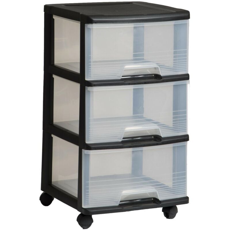 Curver Basket de Storage de plastic, Black, 37 x 39 x 61 cm