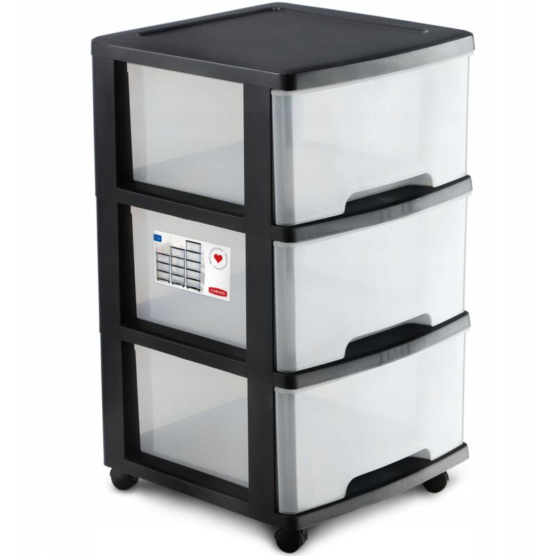 Curver Basket de Storage de plastic, Black, 37 x 39 x 61 cm