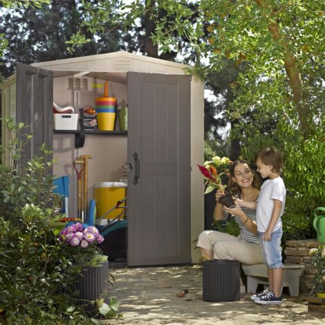 Keter Factor Garden Shed 6x6ft, Brown