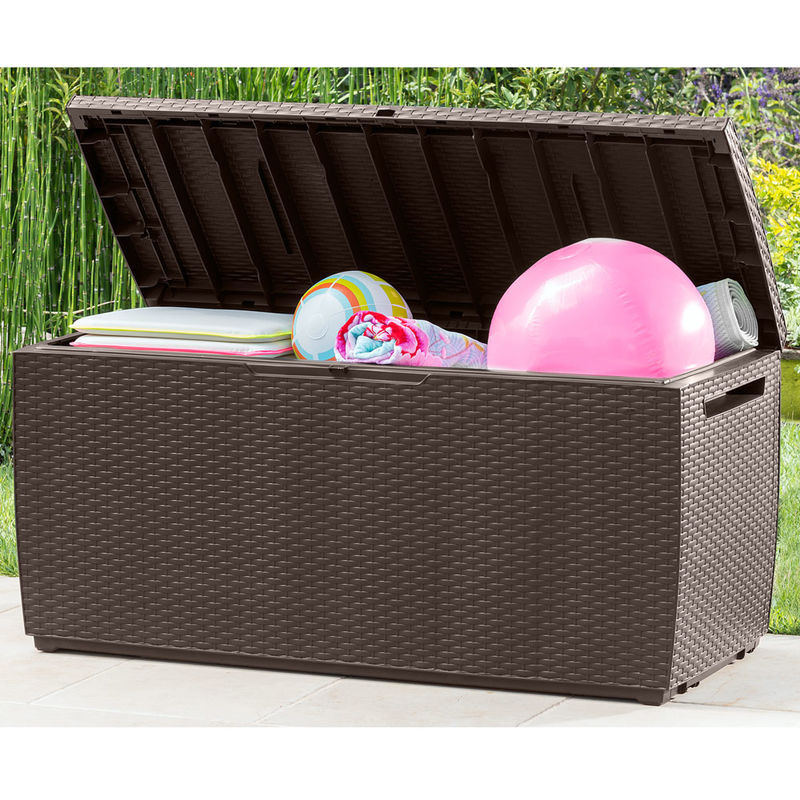 HIGH LIVING ® Plastic Garden Storage Box Waterproof Rattan Cushion Chest Deck Patio Outdoor XL 