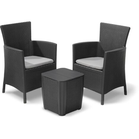 Keter Iowa Balkonmöbel-Set, 2 Sessel + Luzon Tisch