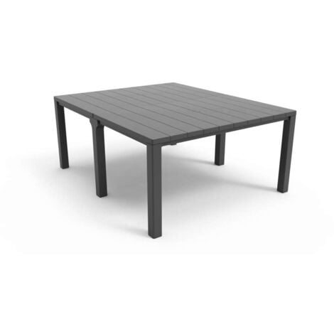 Keter JULIE DOUBLE TABLE - 294x90x75h - 147x180x75h Woodlook Grafite