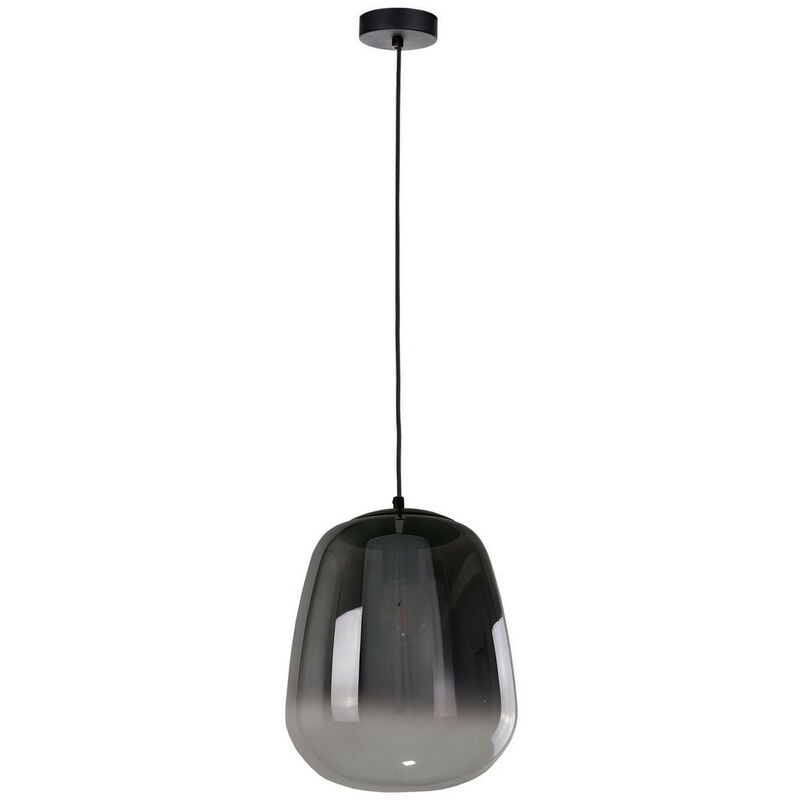 Image of 1029 Plafoniera a sospensione Smoky Dome nera, 26 cm, 1x E27 - Keter Lighting