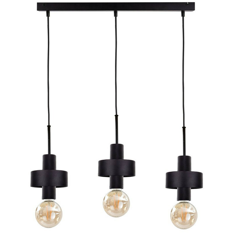 1045 Plafoniera Unica Bar Sospensione Nera, 60cm