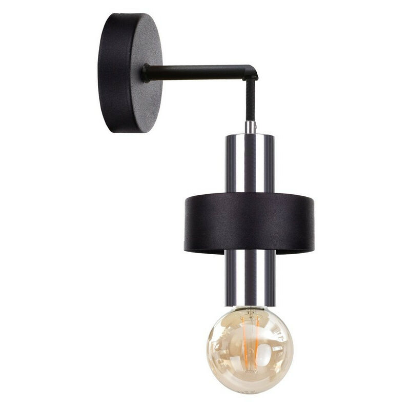 Image of Keter Lighting - 1048 Lampada da parete Unica Nero, Argento, 12cm, 1x E27