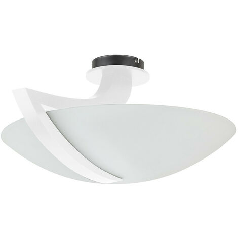 Keter Lighting - 109 Vinci Bowl Lampada da soffitto semi-incasso bianca, 54 cm, 3x E14