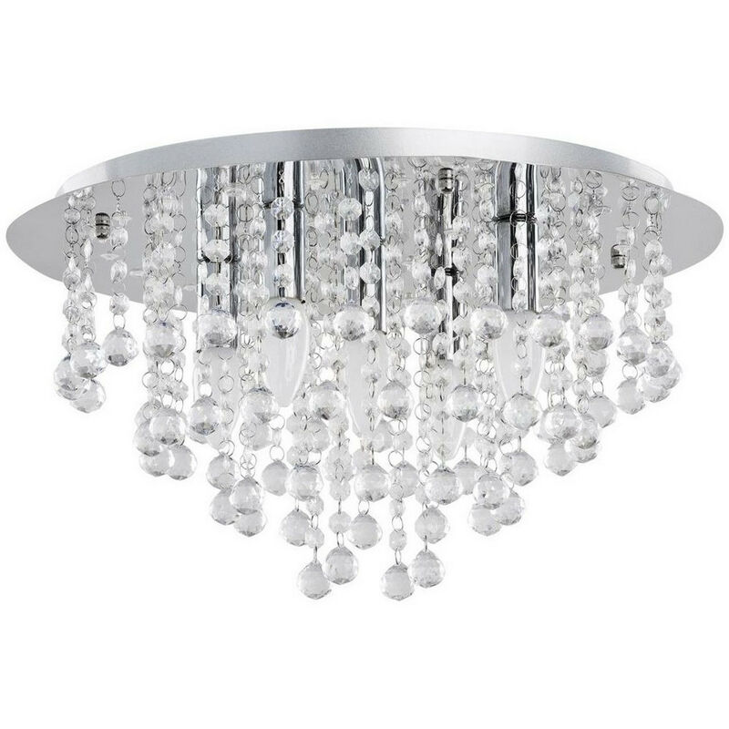 Image of 114 Plafoniera in cristallo K9 Crystal, 46cm, 5x E27 - Keter Lighting