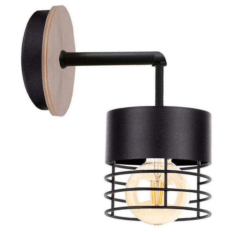 Image of Keter Lighting - 1148 Lampada da parete Casa nera, legno, 12 cm, 1x E27