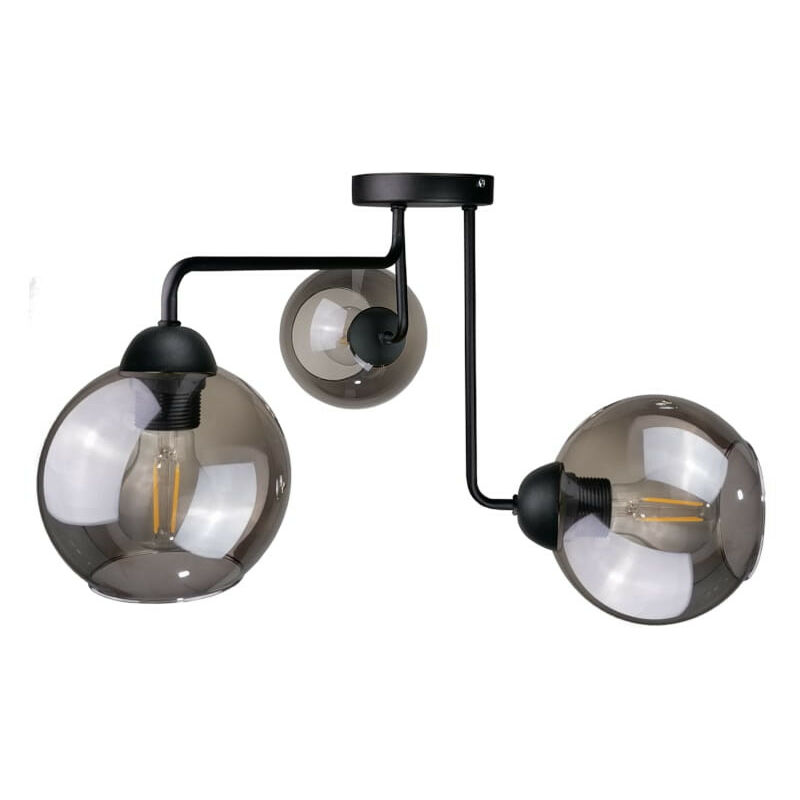 Image of 1199 Cosmo Multi Arm Lampada da soffitto semi-incasso nera, 50 cm, 3x E27 - Keter Lighting
