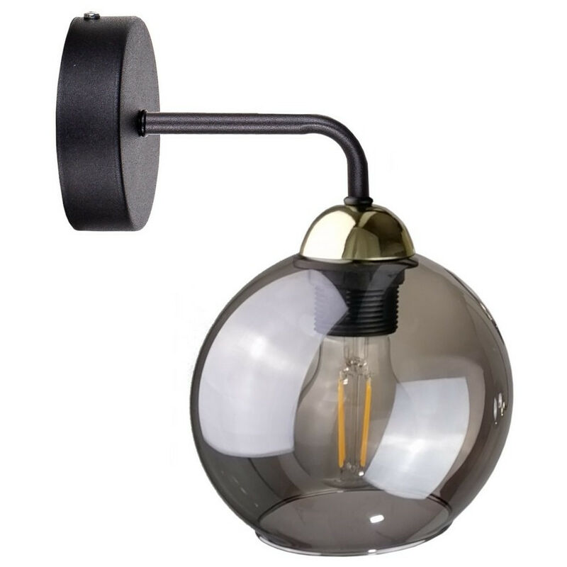 Image of Keter Lighting - 1210 Lampada da parete Cosmo Dome nera, oro, 23 cm, 1x E27