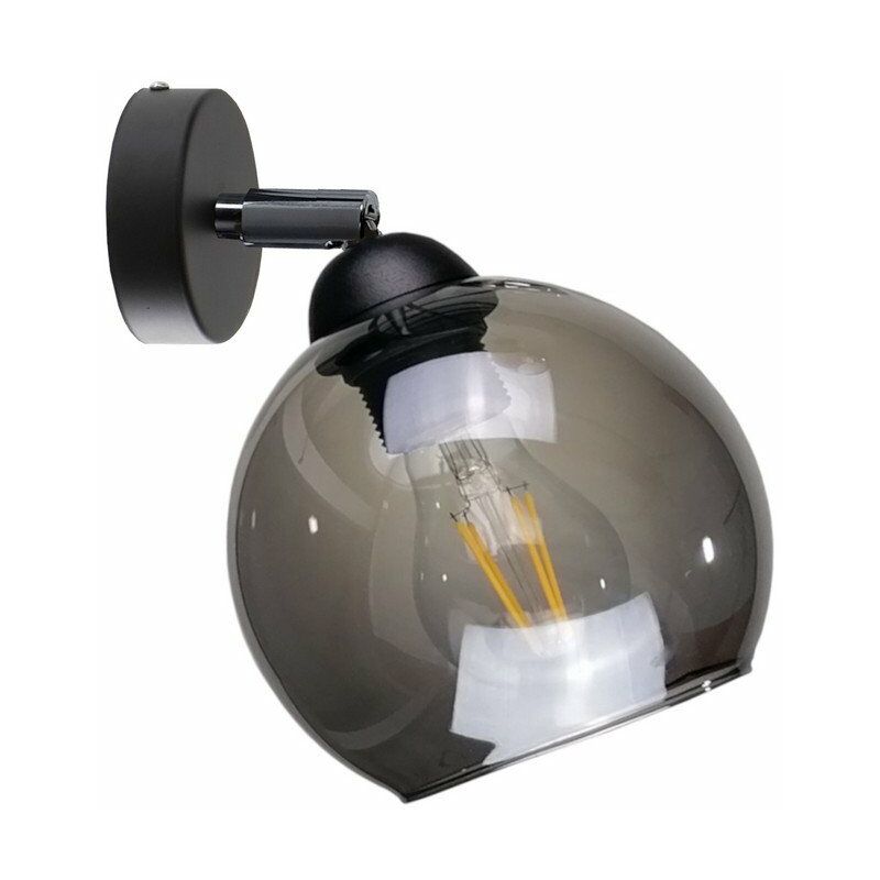 1218 Applique Yuno Dome Noir, 15cm, 1x E27 - Keter Lighting