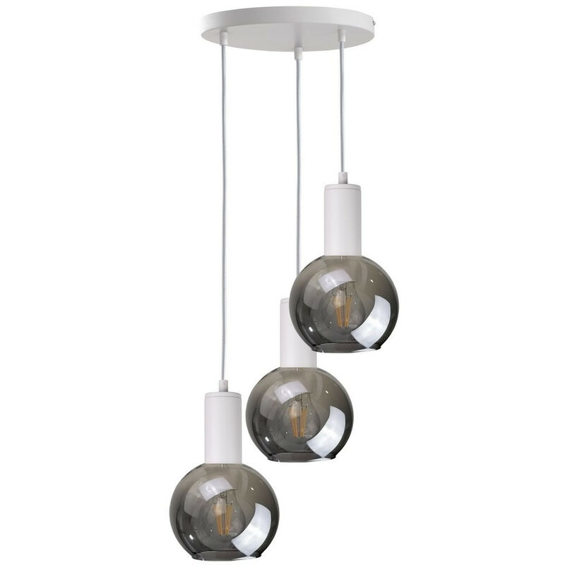 Image of Keter Lighting - 1237 Lampada da soffitto a sospensione Supra Cluster bianca, 30 cm, 3x E27
