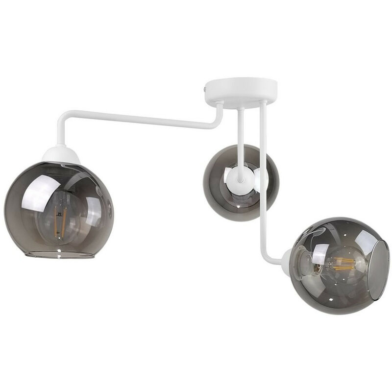 Image of 1295 Cosmo Multi Arm Lampada da soffitto semi-incasso bianca, 50 cm, 3x E27 - Keter Lighting