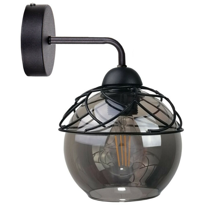 Image of Keter Lighting - 1518 Lampada da parete Mera Dome nera, 23 cm, 1x E27