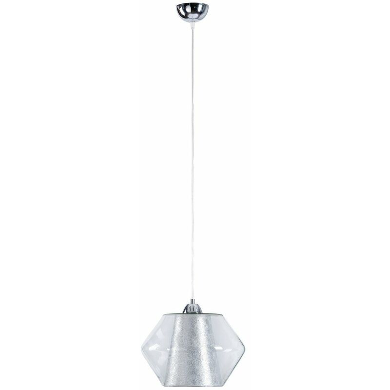 Keter Lighting - 152 Plafonnier suspendu Rodes Dome argent, 30cm, 1x E27