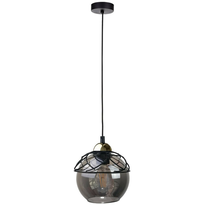 Image of 1530 Lampada da soffitto a sospensione Mera Dome nera, 15 cm, 1x E27 - Keter Lighting