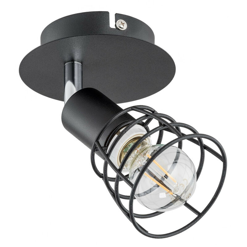 Image of Keter Lighting - 1630 Faretto singolo a gabbia nero, 12 cm, 1x E14