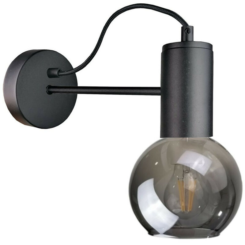 Image of Keter Lighting - 1758 Liv Dome Lampada da parete nera, 25 cm, 1x E27