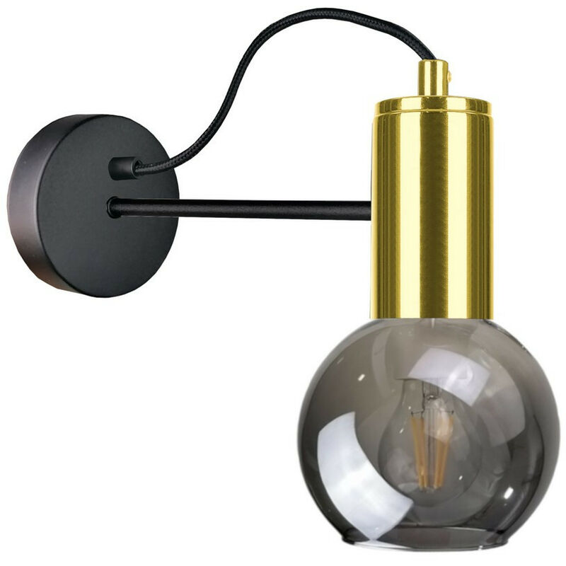 Image of Keter Lighting - 1778 Liv Dome Lampada da parete nera, oro, 25 cm, 1x E27