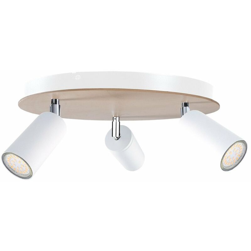 2084 Eye Plafond Spots Clusters Blanc, Bois, 31cm, 3x GU10 - Keter Lighting