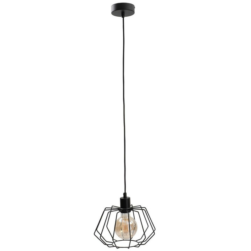 Image of 473 Lampada da soffitto a sospensione Luna Wire Frame nera, 25 cm, 1x E27 - Keter Lighting