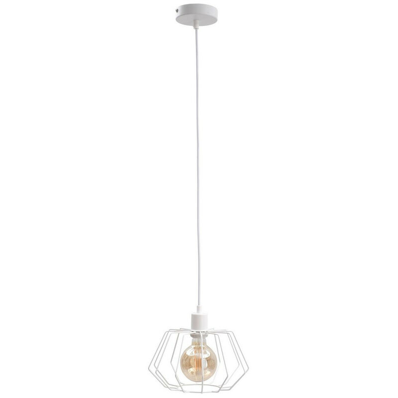 Image of 482 Lampada da soffitto a sospensione Luna Wire Frame bianca, 25 cm, 1x E27 - Keter Lighting