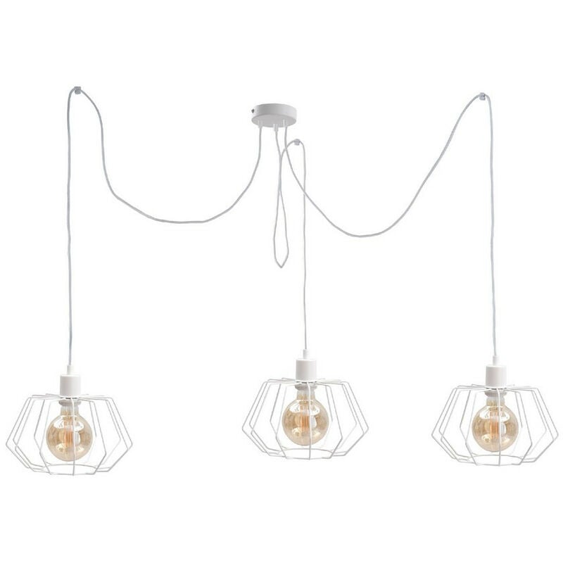 Image of 488 Lampada da soffitto a sospensione Luna Cluster bianca, 3x E27 - Keter Lighting