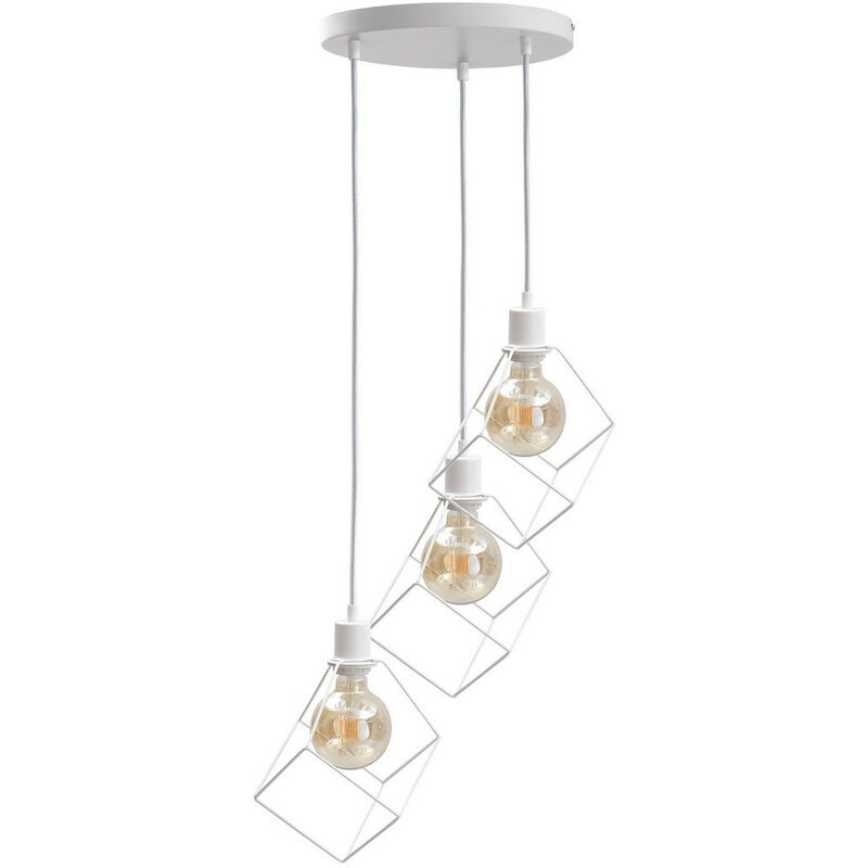 Image of 531 Lampada da soffitto a sospensione Ruben Cluster bianca, 32 cm, 3x E27 - Keter Lighting