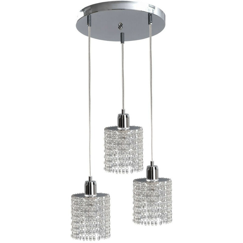 Image of 610 Diament Cluster Lampada da soffitto a sospensione con goccioline sospese, 30 cm, 3x E27 - Keter Lighting