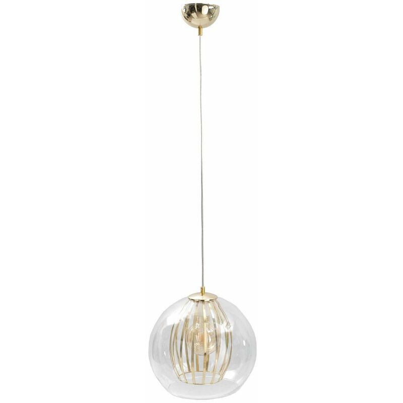 Keter Lighting - 650 Glamour Dome Suspension Plafonnier Or, 30cm, 1x E27