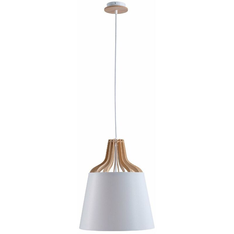 Keter Lighting - 725 Ivone Dome Suspension Plafonnier Blanc, 38cm, 1x E27