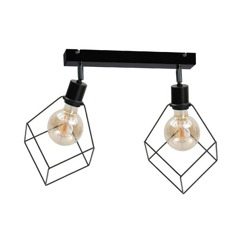 Image of 769 Faretto da soffitto Ruben Twin nero, 53 cm, 2x E27 - Keter Lighting