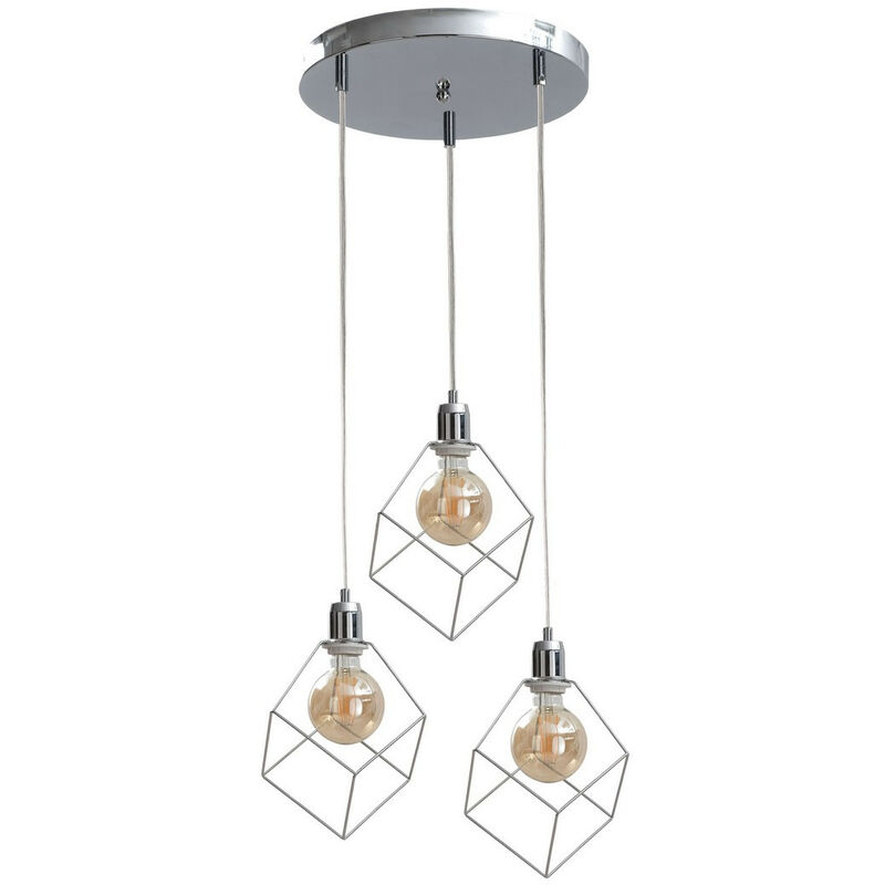 Image of 775 Lampada da soffitto a sospensione Ruben Cluster Argento, 32 cm, 1x E27 - Keter Lighting