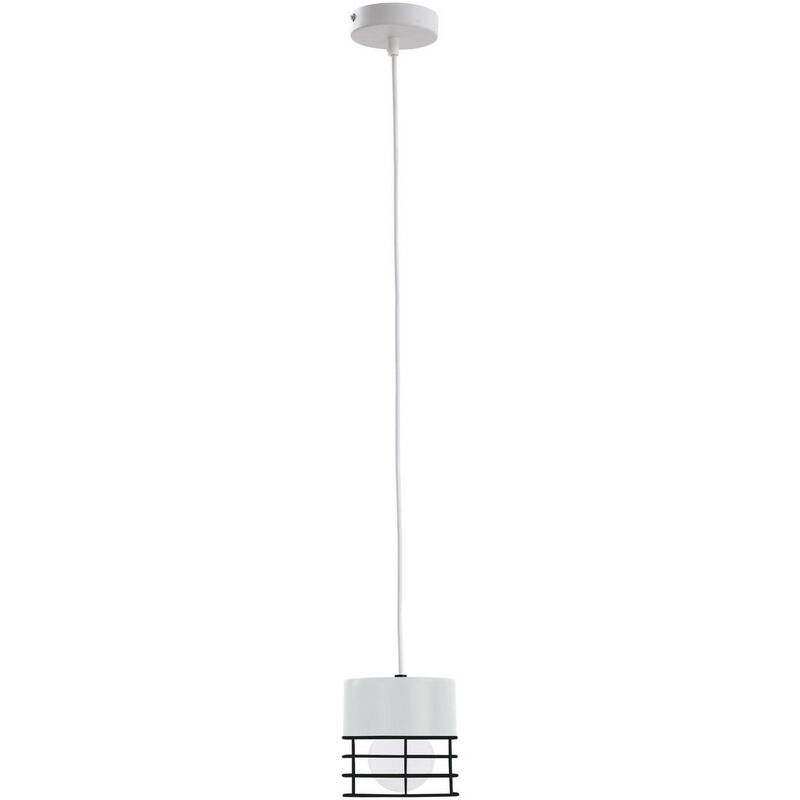 Image of Keter Lighting - 785 Lampada da soffitto a sospensione Ohio Slim bianca, nera, 12 cm, 1x E27