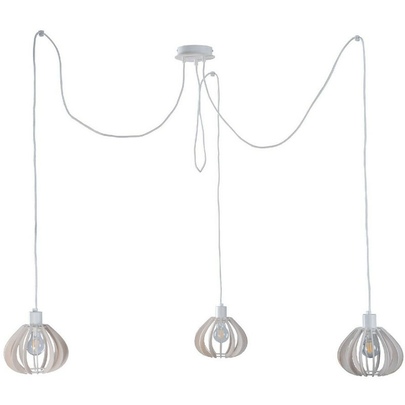 Image of 808 Nicoleta Cluster Lampada da soffitto a sospensione bianca, 3x E27 - Keter Lighting