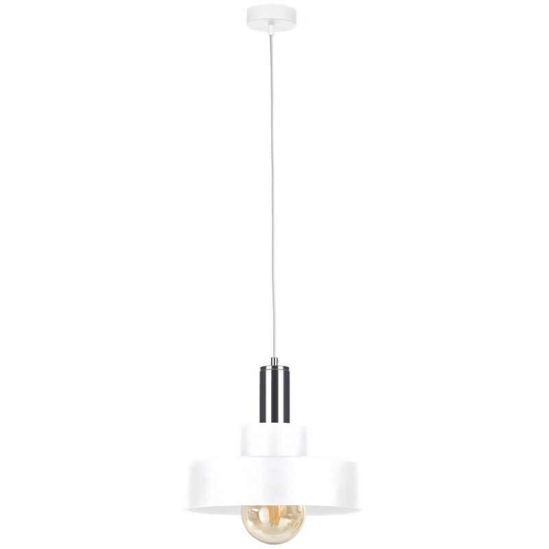 Image of 896 Plafoniera a sospensione Giza Dome bianca, argento, 30 cm, 1x E27 - Keter Lighting