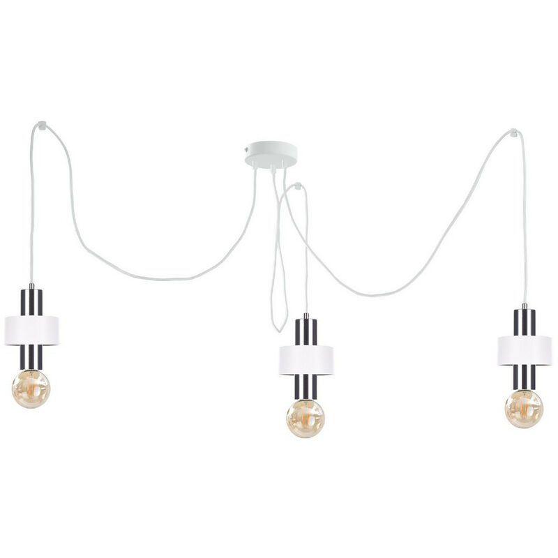 Image of 998 Lampada da soffitto a sospensione Cluster Unica Bianco, Argento, 3x E27 - Keter Lighting