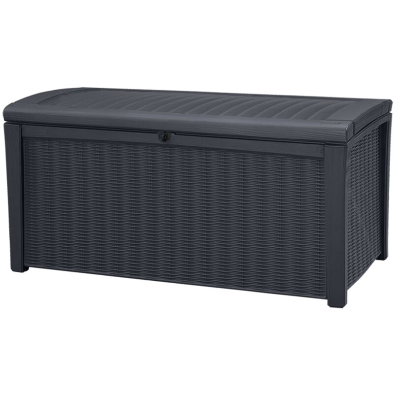 Coffre de rangement Bornéo, coffre en résine résistant aux intempéries, Gris - 416L - 129.5 x 70 x 62.5 cm - Keter